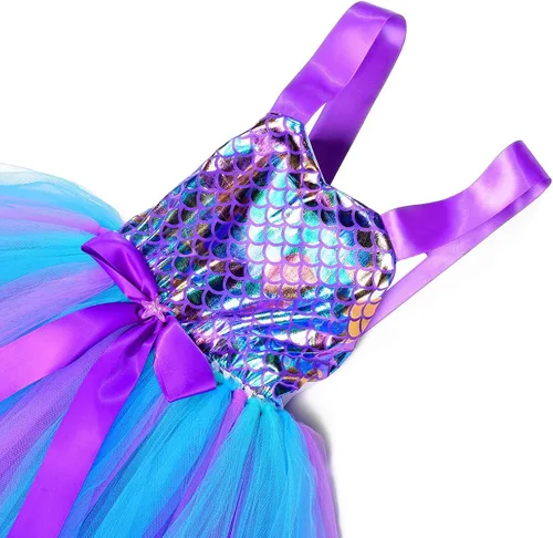 Vista 5 de Tutu Dreams Full Set Mermaid Dress for Girls Birthday Halloween Party Gifts Dress Up Clothes