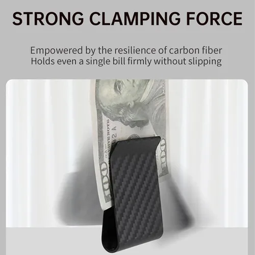 Vista 8 de CL CARBONLIFE Billetera de fibra de carbono con clip para dinero en efectivo y tarjeta de crédito, clip minimalista súper delgado y ligero