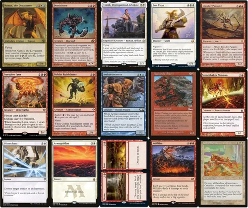 Vista 2 de Elite Commander Land Destruction Deck - Jeskai - Rojo Azul Blanco - EDH - Numot, The Devastator - 100 cartas - Magic The Gathering Deck - Muy fuerte