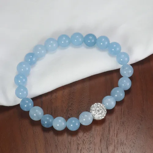 Vista 2 de Pulseras de cuentas de piedras preciosas para mujeres, hombres y adolescentes, pulsera curativa - piedra natural de 0.315 pulgadas
