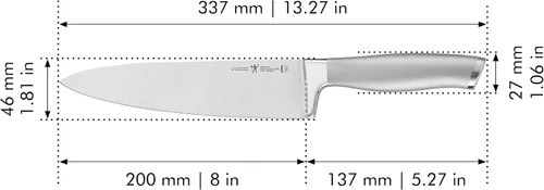 Vista 6 de Henckels - Cuchillo de grafito para chef, de 8 pulgadas, color gris.