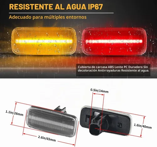Vista 2 de POPMOTORZ 4 piezas de luz LED de marcador lateral de guardabarros compatible con lámpara de cama trasera para Dodge RAM 1500 2500 3500 2010-2017
