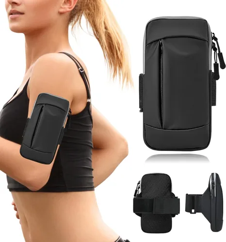 Vista 9 de Brazalete para correr, correa deportiva ajustable para correr, brazalete de entrenamiento para iPhone, bolsa de celular para ejercicio para hombres