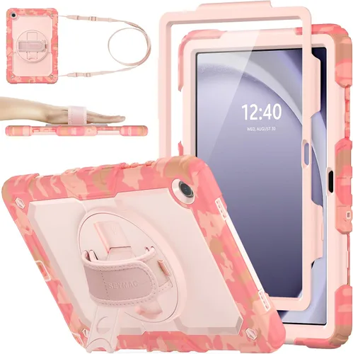 Vista 23 de SEYMAC stock Funda para Samsung Galaxy Tab A8 de 10.5 pulgadas, funda de protección contra caídas de cuerpo completo con protector de pantalla