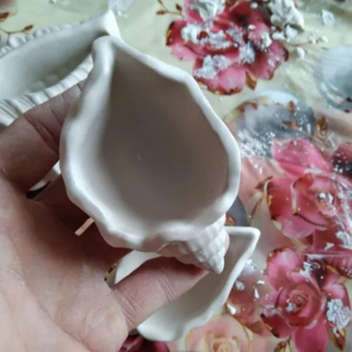 Vista 8 de Moldes de silicona para tarro de vela, molde de vela de caracola, forma de concha, molde de contenedor de plantación de suculentas para hacer