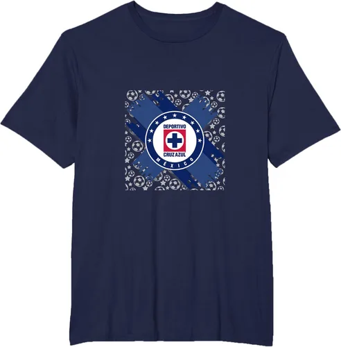 Vista 37 de Camiseta con logotipo de CAZ, Azul / Patchwork, S