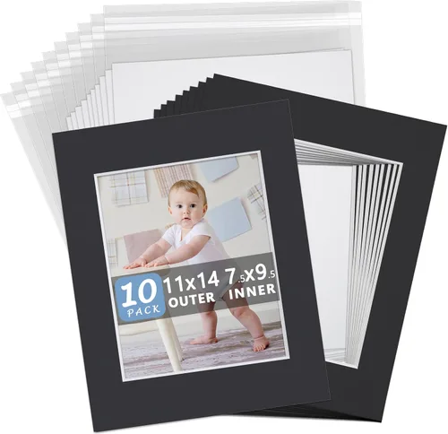 Vista 15 de Paquete de 10 tableros de respaldo solamente – Tablas de base blancas sin cortar de 11 x 14 pulgadas, sin ácidos y con núcleo blanco, ideal