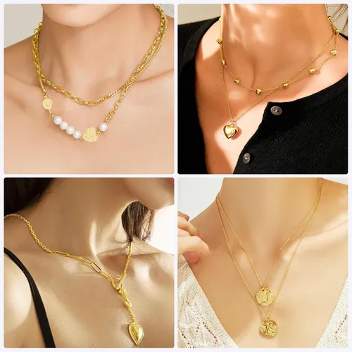 Vista 6 de Ecoofor Cadenas de collar de oro para hacer joyas, 62.3 pies, 8 rollos de cadenas de joyería para hacer collares, pulseras y joyas con anillos