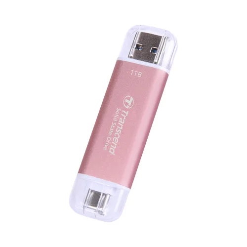 Vista 3 de Transcend ESD310 SSD externo de 1 TB, hasta 1,050 MB/s, unidad USB dual para iPhone17,16,15, iPad y Mac/Pixel10/Tesla/Steam Deck/ROG Ally/MSI Rosa