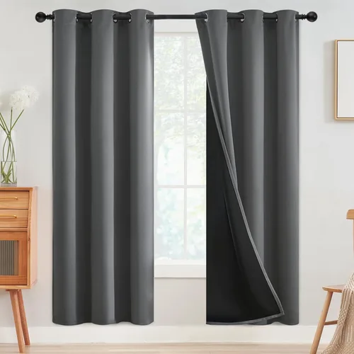 Vista 91 de SimpleHome - Cortinas opacas 100% para recámara, cortinas de ventana con ojales beige, con aislamiento térmico, cortinas de oscurecimiento