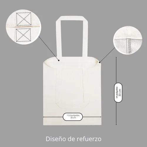 Vista 5 de TOPDesign Paquete de 10 bolsas de mano económicas de algodón de 11.8"x13", bolsas de tela ligeras y pequeñas reutilizables para compras de Beige