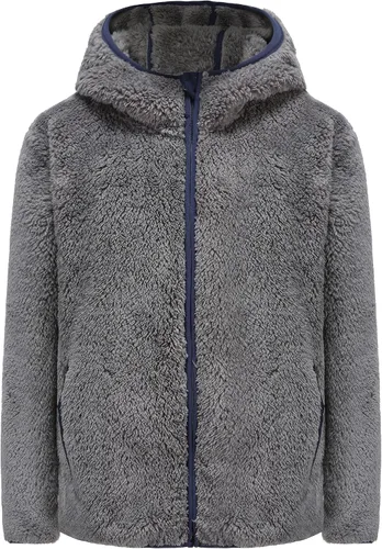 Vista 11 de Chaqueta sherpa de forro polar suave con capucha y cremallera completa para niña Violeta oscuro