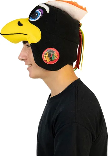 Vista 3 de Rasta Imposta Tommy Mascot Trapper Hat NHL Hockey sobre hielo Chicago Blackhawks Sports Fan Gear - Equipo de adulto, talla única