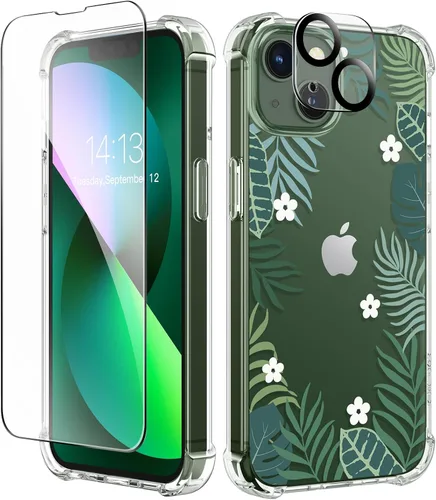 Vista 18 de GVIEWIN - Funda para iPhone 11 con protector de pantalla + protector de lente de cámara, cubierta protectora transparente suave de poliuretano