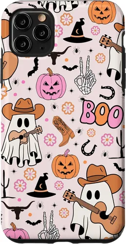 Vista 13 de Spooky Ghost Cowboy Cute Halloween Boo Western Retro Pastel Case for iPhone 17