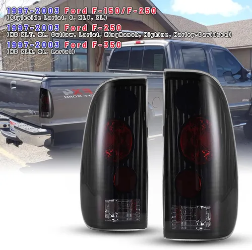 Vista 2 de Luces traseras compatibles con Ford 1997 1998 1999 2000 2001 2002 2003 F-150/F-250/F-350 Styleside XLT XL XLR Lariat Outlaw KingRanch Highine luces