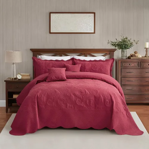 Vista 16 de Colcha extragrande tamaño King, diseño de patrón paisley, funda de cama ligera, reversible, 5 piezas, 100% microfibra, amarillo marfil Cobertura