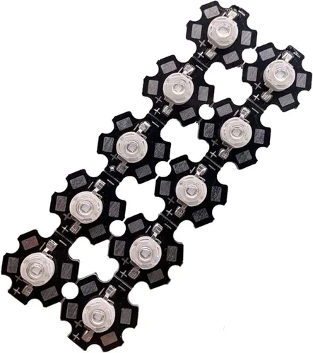 Vista 6 de 10pcs 3W UV púrpura LED ultravioleta bombillas lámpara chips 365nm 375nm 385nm 395nm 405nm 420nm luz de alta potencia (3W 365NM con 20MM PCB)