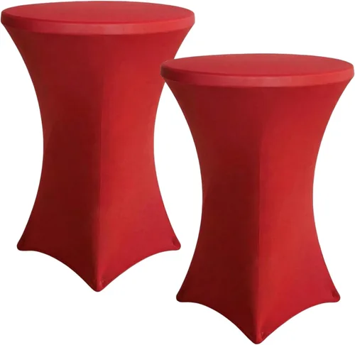 Vista 12 de Fundas para mesa de cóctel, paquete de 2 manteles redondos de 32 x 43 pulgadas, color beige