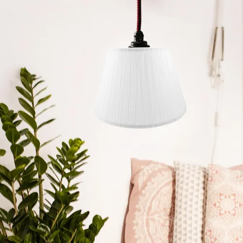 Vista 8 de PRETYZOOM Pantallas plisadas medianas para lámpara de mesa, lámpara de pared, luces de pie, cubierta de lámpara de lino blanco, pantalla de repuesto