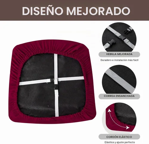 Vista 4 de Genina Fundas impermeables de asiento para silla de comedor, fundas elásticas para sillas de comedor, fundas protectoras para sillas de cocina