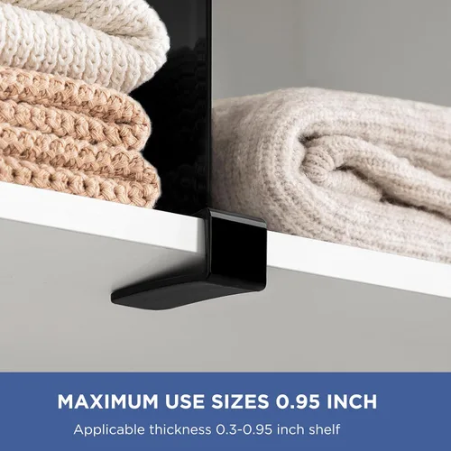 Vista 7 de HBlife 6 separadores de estantes negros, organizador vertical de bolso para armario, perfecto para suéteres, camisas, bolsos en el dormitorio