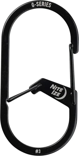Vista 2 de Nite Ize GS3-01-R6 G-Series - Mosquetón de doble cámara, tamaño #3, 1 paquete, negro