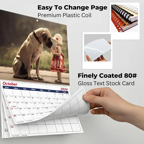 Vista 4 de Calendario de pared con fotos personalizadas 2026 para el hogar y la oficina, imprime tus 13 recuerdos y haz tu propio calendario personalizado