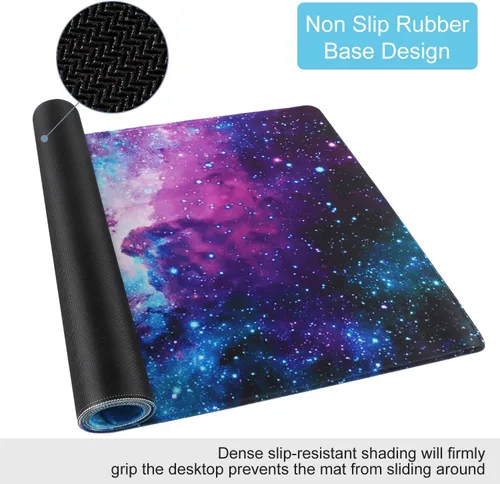 Vista 6 de Alfombrilla de mouse extendida para juegos, alfombrilla de escritorio grande con base de goma antideslizante, para computadora, laptop, teclado