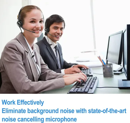 Vista 4 de Polycom - Auriculares para teléfono con cancelación de ruido, cable inferior RJ9 U10P compatible con teléfonos digitales Polycom VVX, Shoretel, Avaya