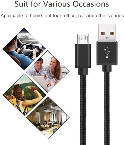 Vista 6 de Paquete de 2 cables de alimentación micro USB de 3.3 pies para Amazon Fire TV Stick, para Roku Streaming Stick, Express Plus, Premier Plus, control
