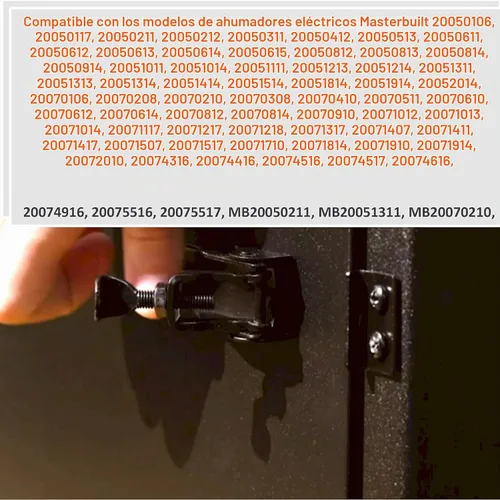Vista 4 de Piezas de recambio negras 990050222 del kit del pestillo de puerta para la mayoría de Masterbuilt Digital Electric Smoker