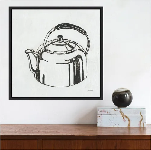 Vista 6 de Amanti Art Lienzo enmarcado para pared, 16 x 16 pulgadas, tetera retro (cocina) por Kathrine Lovell, lienzo enmarcado para pared, obras de arte