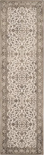 Vista 2 de SAFAVIEH Noble Collection - Alfombra de pasillo, 2 pies 2 pulgadas x 6 pies, marrón y crema, diseño de viscosa envejecida, ideal para zonas de alto