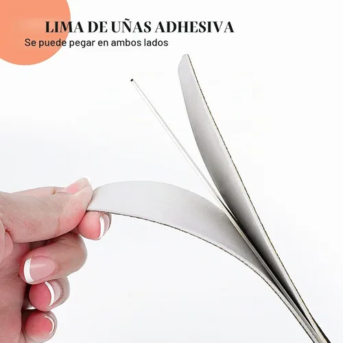 Vista 2 de Canvalite 40 unidades de limas de uñas reutilizables, desmontables y adhesivas, juntas de papel de lija reemplazables, lima de uñas para uñas