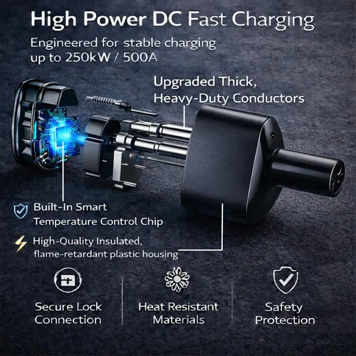Vista 7 de Adaptador CCS1 a Tesla para el modelo 3/Y/S/X 2021+, adaptador CCS Combo 1 para vehículos eléctricos NACS habilitados para CC solo en cargador