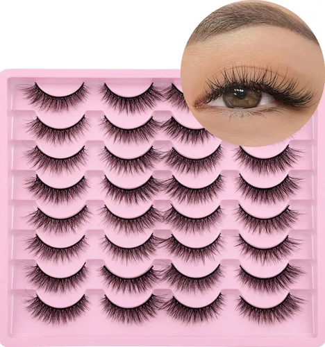 Vista 15 de Wispy Half Lashes Strips Cat Eye False Eyelashes Natural Corner Lashes