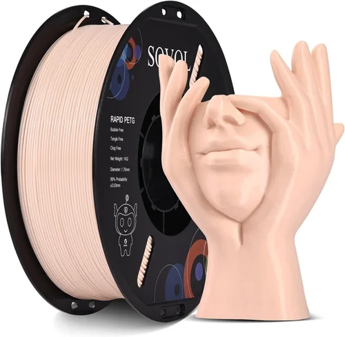 Vista 22 de Sovol Materiales de impresión 3D del filamento 5.74 ft m 2.2 lbs de PETG de Alta precisión, fuerte dureza, tensión de cableado, precisión Verde
