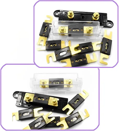 Vista 5 de 6 unidades ANL - Controlador de protección de fusibles chapado en oro, hoja de fusible de protección eléctrica, accesorios automotrices universales