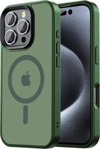 Vista 58 de Tigowos Funda Magnética para iPhone Air Compatible con MagSafe Resistente a Caídas de 16 Pies Cubierta Trasera con Sensación de Piel Mate a Prueba