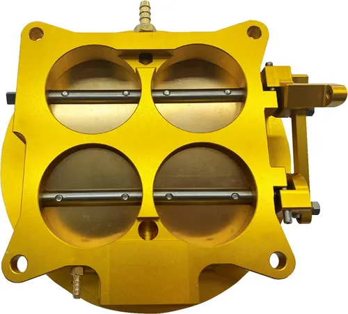 Vista 3 de PCE138.1003 2200 CFM 4 BBL 4500 Billet Dominator Cuerpo del acelerador (dorado)