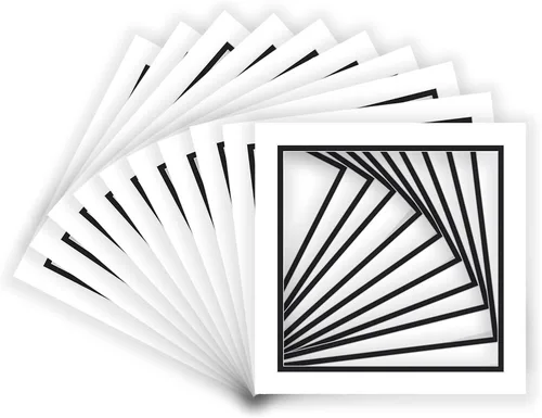 Vista 8 de Poster Palooza Tapete de 5 x 7 pulgadas para fotos de 4 x 6 pulgadas, precortado blanco sobre negro, doble paspartú para marcos de 5 x 7 pulgadas