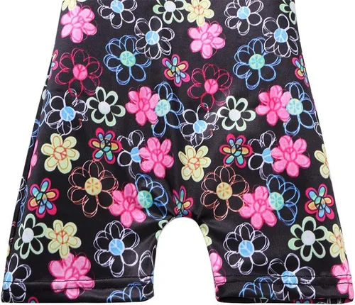 Vista 37 de HOZIY Leotardos de gimnasia para niñas, trajes de ciclismo con patrón adorable brillante