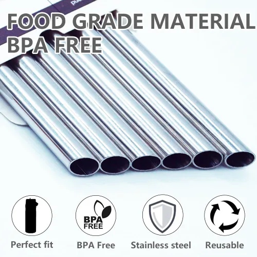 Vista 4 de Dreamfocus Pajitas de metal reutilizables de acero inoxidable de repuesto para Stanley IceFlow Aerolight Flip Straw 2.0 botella de 16 onzas, paquete