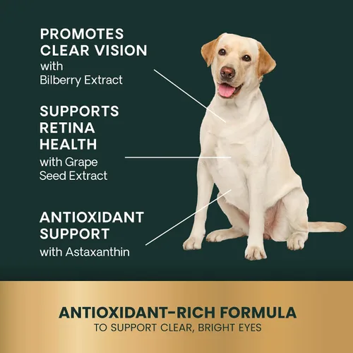 Vista 6 de VetriScience Eye & Vision - Masticables para la salud para perros, astaxantina y extracto de arándano, vitaminas y antioxidantes para los ojos
