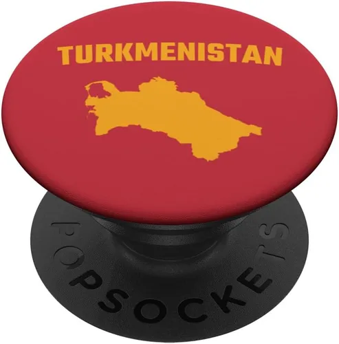 Vista 6 de Isolated yellow silhouette of a map of Turkmenistan PopSockets MagSafe PopGrip for iPhone