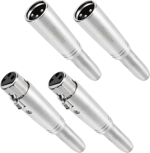 Vista 15 de Adaptador TRS de 1/4" a XLR 2 paquete - Adaptadores XLR macho y hembra de 6.35mm 1/4" 0.25 in TRS hembra a (XLR macho y XLR hembra)