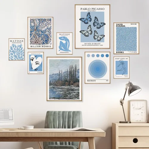Vista 6 de Dodger - Póster artístico para pared, juego de 9 pósteres abstractos de Matisse para exposición, decoración retro para dormitorio, sala de estar