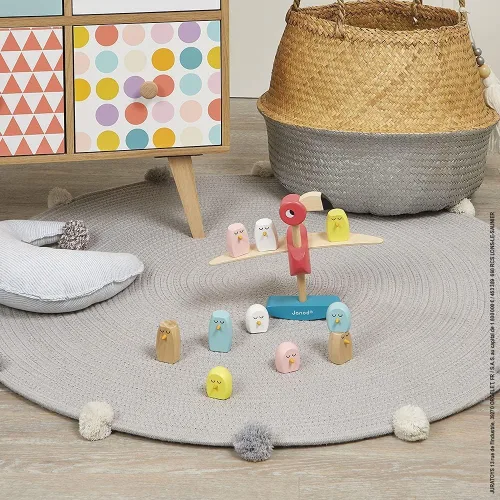 Vista 2 de Janod Juego de equilibrio de madera Zigolos - Flamingo - Edades 3+ - J08230
