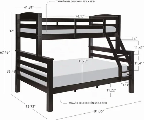 Vista 3 de Powell Litera negra, individual/matrimonial, Negro